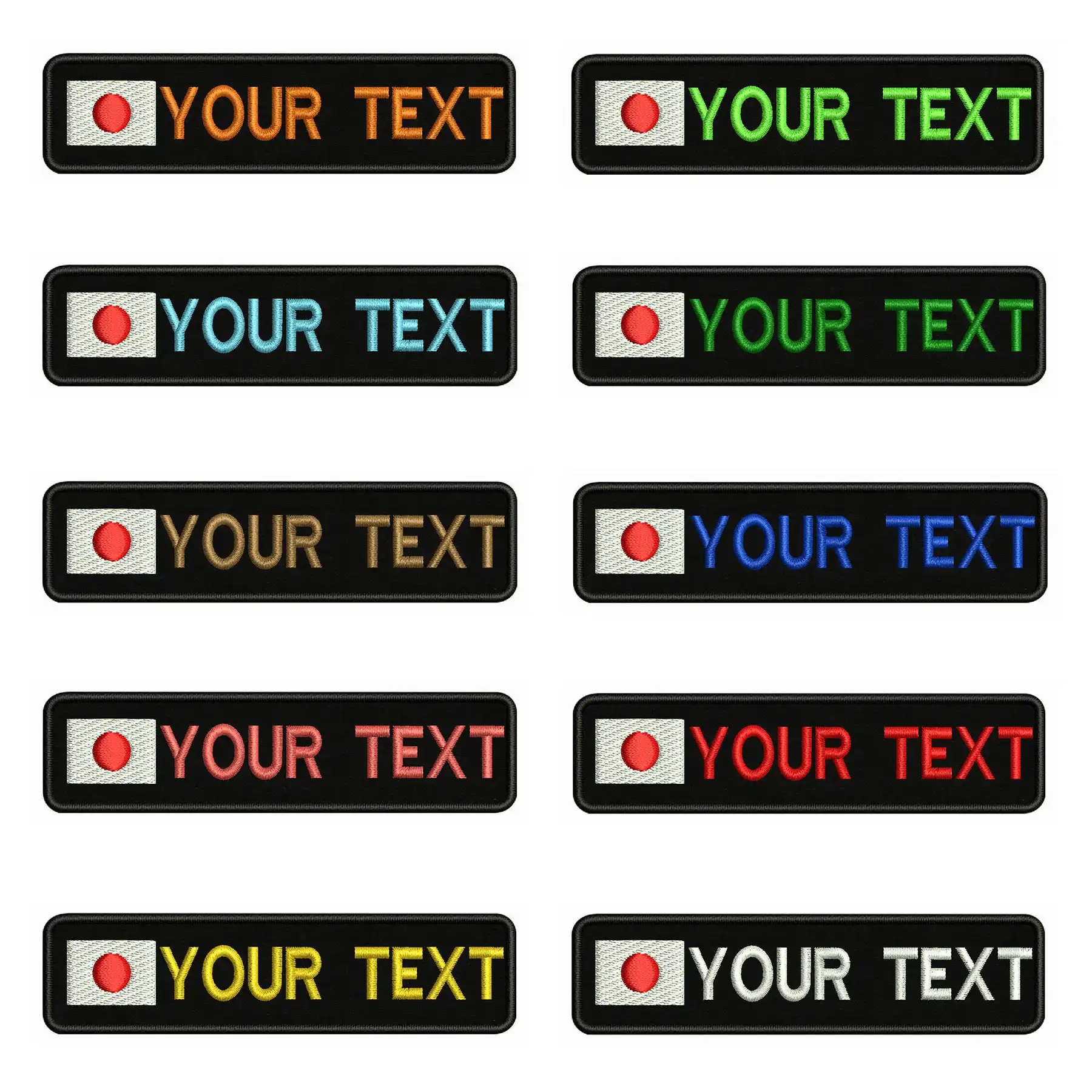 Japanese Flag Japan 10x2 5cm Embroidery Custom Name Text Patch Stripes Badge Iron On Or Velcro Backing Patches For Clothes Patches Aliexpress