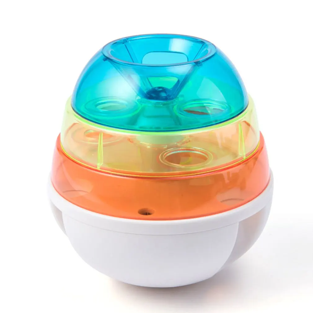 Игрушка-неваляшка для домашних животных, кошка и собака, головоломка, автоматическое устройство для протекания домашних животных, мячик для еды, радуга, медленная еда