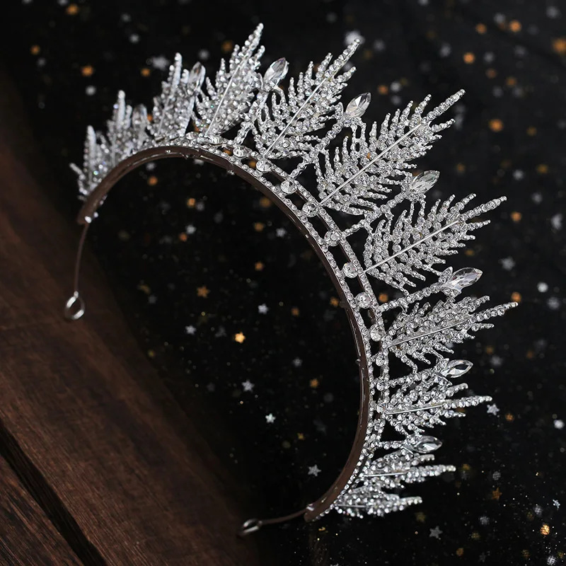 Vintage Crown Wedding Hair Accessories Big Tiara Wedding Crowns And Tiaras Princess Diadem Women Hair Jewelry