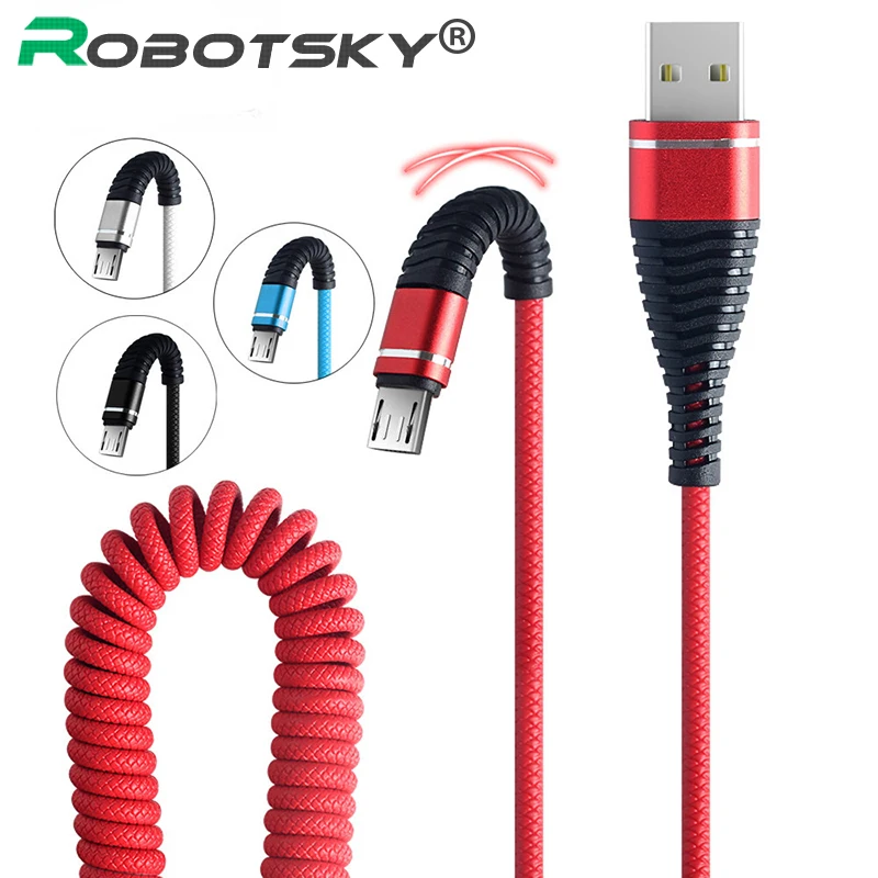 Пружинный кабель Robotsky а USB Type C usb-c для быстрой зарядки и передачи данных пружинный