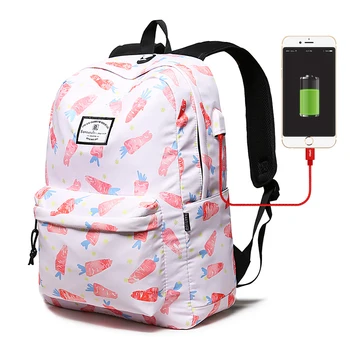

USB Charging Women Backpack College School Bags for Teenage Girls Bookbag Female Travel Laptop Backpacks Backpacks mochila 2019