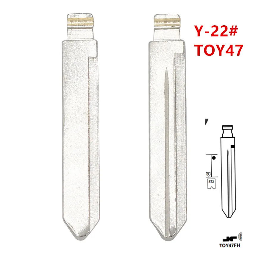 10 Stück Y-22 # 22 Y22 TOY47 Metall-Schlüsselrohling, ungeschliffen, Klappschlüssel für Toyota Corolla, für Keydiy KD Xhorse VVDI
