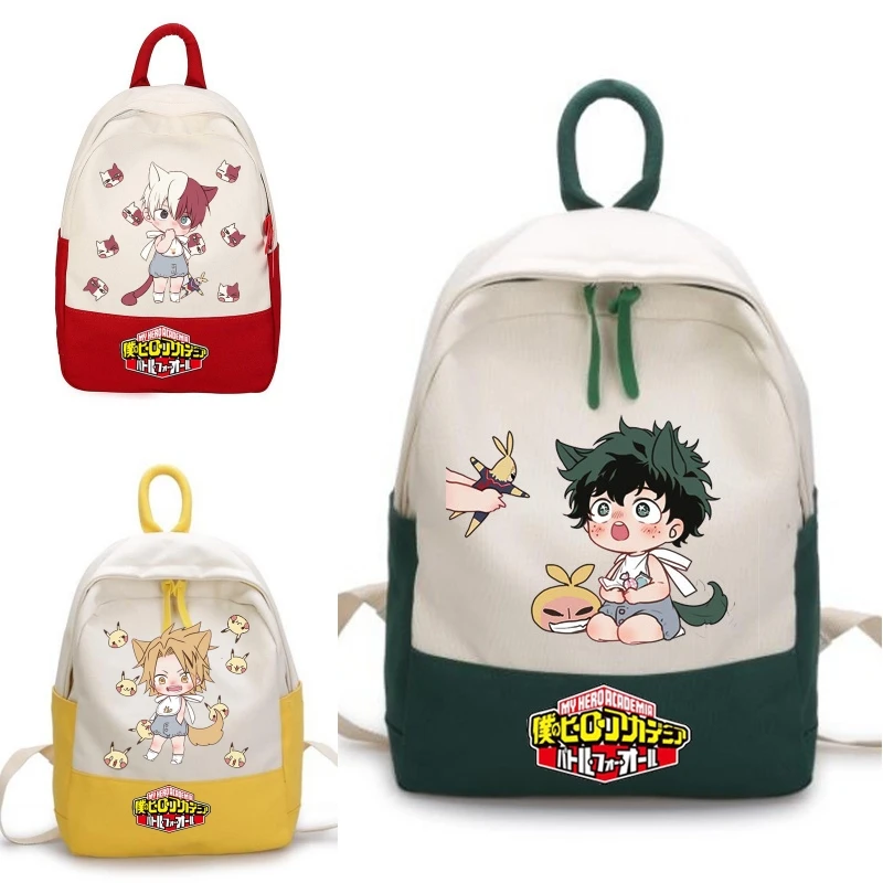 Аниме My Hero Academia мультфильм мидория изюку холст школьный ранец студенческий