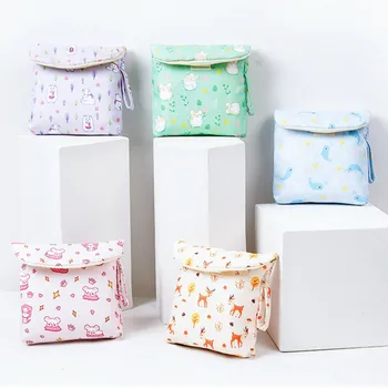 

Cute Girls Diaper Sanitary Napkin Storage Bag Sanitary Pads Package Bags Coin Purse Jewelry Organizer Credit Card Pouch Case