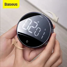 Baseus Magnetic Digital Timer for Kitchen Cooking Shower Study Stopwatch LED Counter Alarm Remind Manual Electronic Countdown