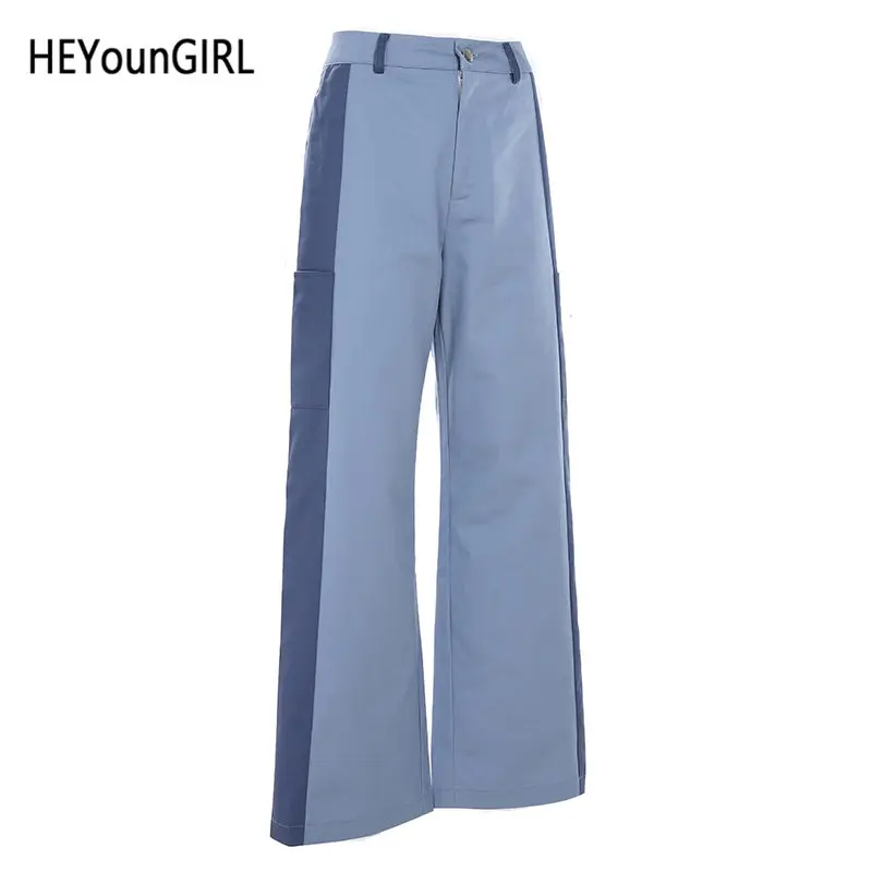 HEYounGIRL повседневные свободные широкие брюки лоскутные брюки с высокой талией женские уличные Harajuku панк спортивные штаны женские корейские - Цвет: no chain