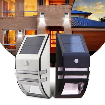 

WAKYME 2 LED Solar Light PIR Motion Sensor Wall Lamp Waterproof Solar Powered Garden Decoration Landscape Path Yard Lighting