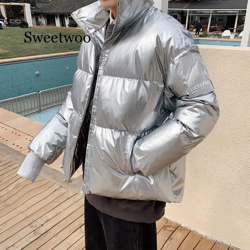 

SWEETWOO Men Cotton Warm Jacket New Winter Men Colorful Puffer Jacket Harajuku Parka Male Thick Hip Hop Padded Jacket Outwear