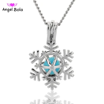 

25PCS/LOT Snowflake Jewelry Yoga Aromatherapy Essential Oil Surgical Perfume Diffuser Christmas gift Necklace L147A