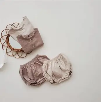 

2020 Korea style girls boys 2 pcs set shirt+shorts fashion summer kids suit 1-7 years HV794