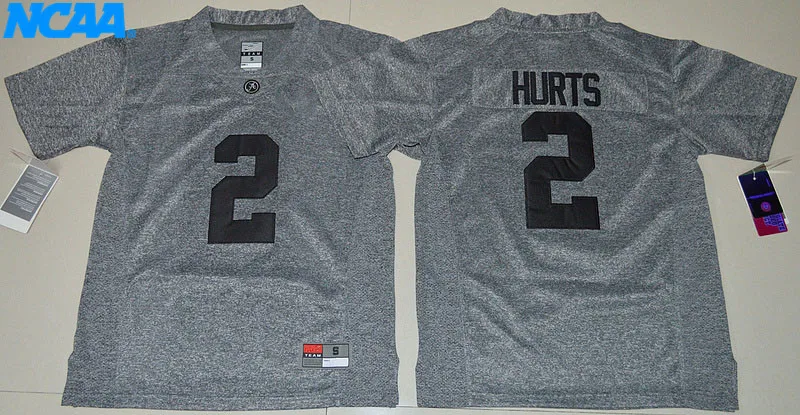 Новое поступление, высокое качество, Jalen Hurts футболка колледжа, Майки#2 Hurts, молодежные майки, S-XL - Цвет: 5