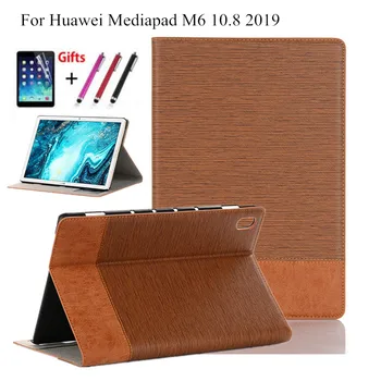 

Case for Huawei Mediapad M6 Pro 10.8 SCM-W09 SCM-AL09 2019 Cover Funda Tablet PU Leather Skin Original Case Stand Shell+Film+Pen