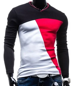

Zogaa Man's New Fashion Design T-shirts Man's Casual Solid Three Colors Unique Patchwork T-shirts Male Streetwear Pullovers