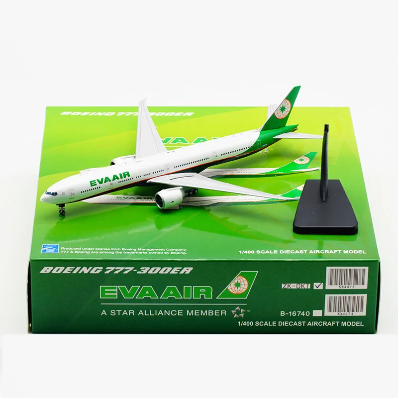 1:400 JC Крылья EVA Air Boeing B777-300ER авиакомпания сплав литья под давлением модель самолета игрушки самолет художественная коллекция детский подарок
