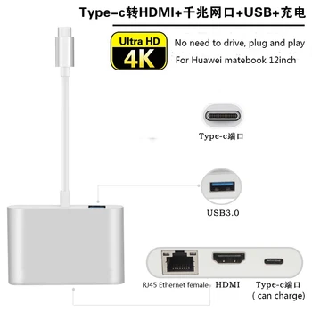 

USB Ethernet Adapter USB-C to HDMI Adapter USB Type C to HDMI Cable Adapter Male to Female Converter for Laptop OTG Cable USB C
