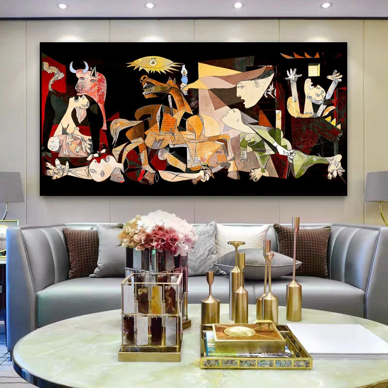 

Famous Picasso Guernica Art Canvas Painting Reproductions on The Wall Posters and Prints Decorative Picture for Living Room