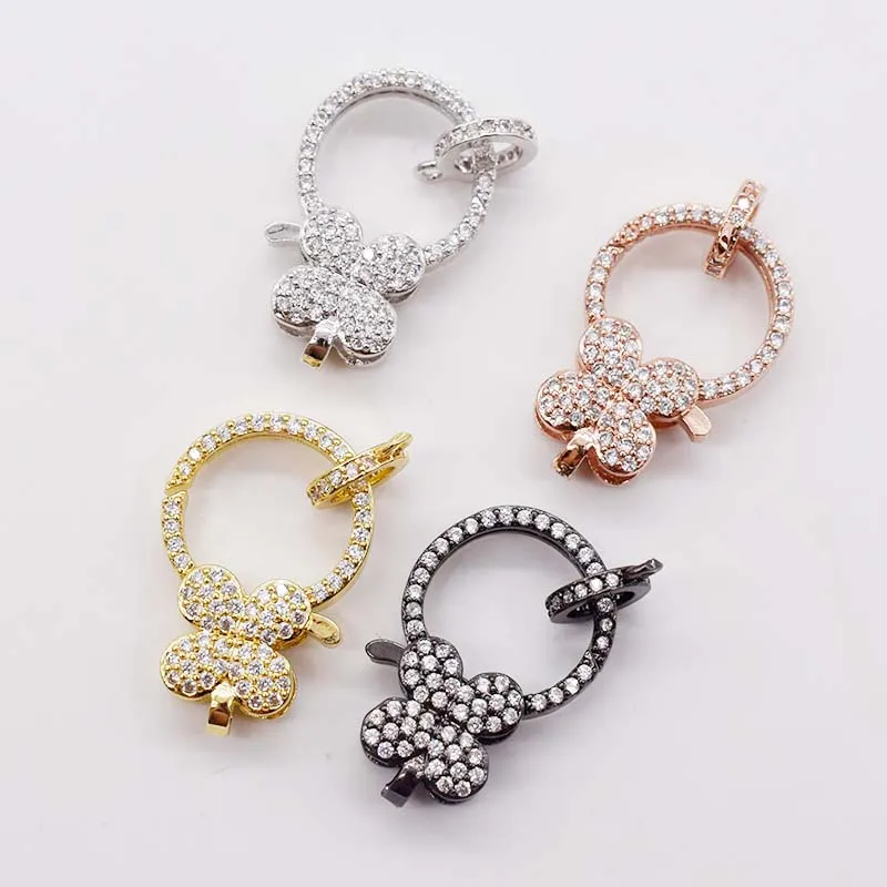 

2 шт., застежка-карабин с фианитами, 15 х25 мм