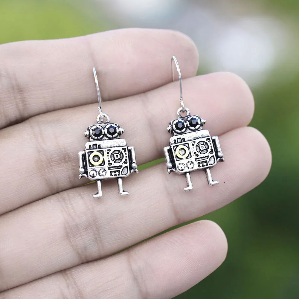 Industry Style Steam Punk Robot Shape Drop Earrings Jewely For Man Women Rock Goth Creative Party Club Accessories | Украшения и