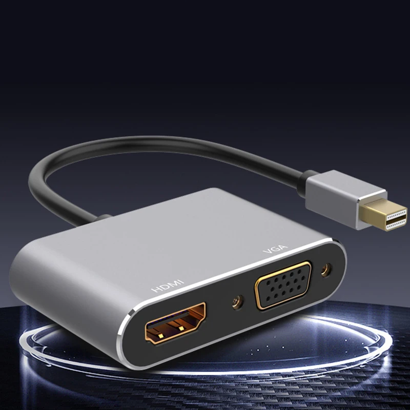 2 в 1 Mini Displayport DP к HDMI VGA Кабель-адаптер 4K 1080P Mini DP конвертер