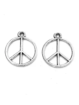 

100pcs Peace symbol charms pendant 16x14mm antique silver ornament accessories jewelry making DIY base material