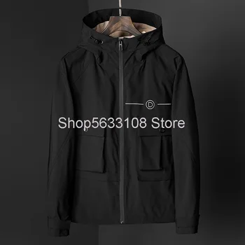 

Men With Cap Fat Man Plus Fat Plus Size Short Money Windbreaker Autumn More Pocket Tooling Jacket Coat Male