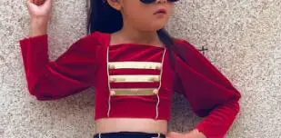 red tops Штаны для девочек; модные дизайнерские детские брюки для девочек - Цвет: red tops