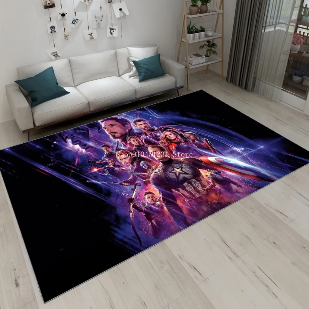 Meinianda Carpet Children's Anime Spider-Man 3D Modern Living Room Floor Mat Bedroom Rectangle Avengers Marvel Boy Girl Door Mat Rug 60 90cm 