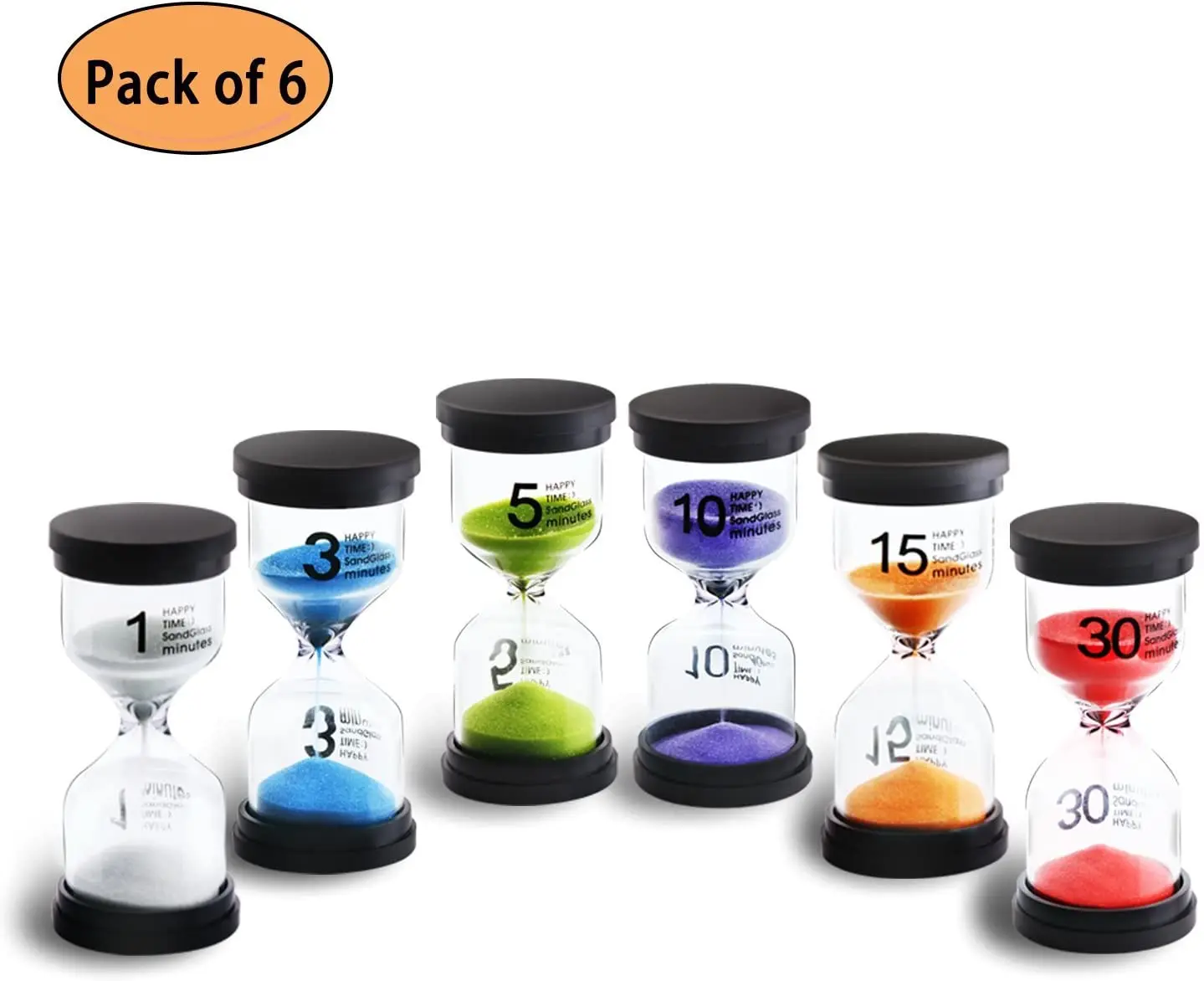 Песочный таймер 6 цветов песочные часы 1 мин/3 мин/5 мин/10 мин/15 мин/30 мин домашний