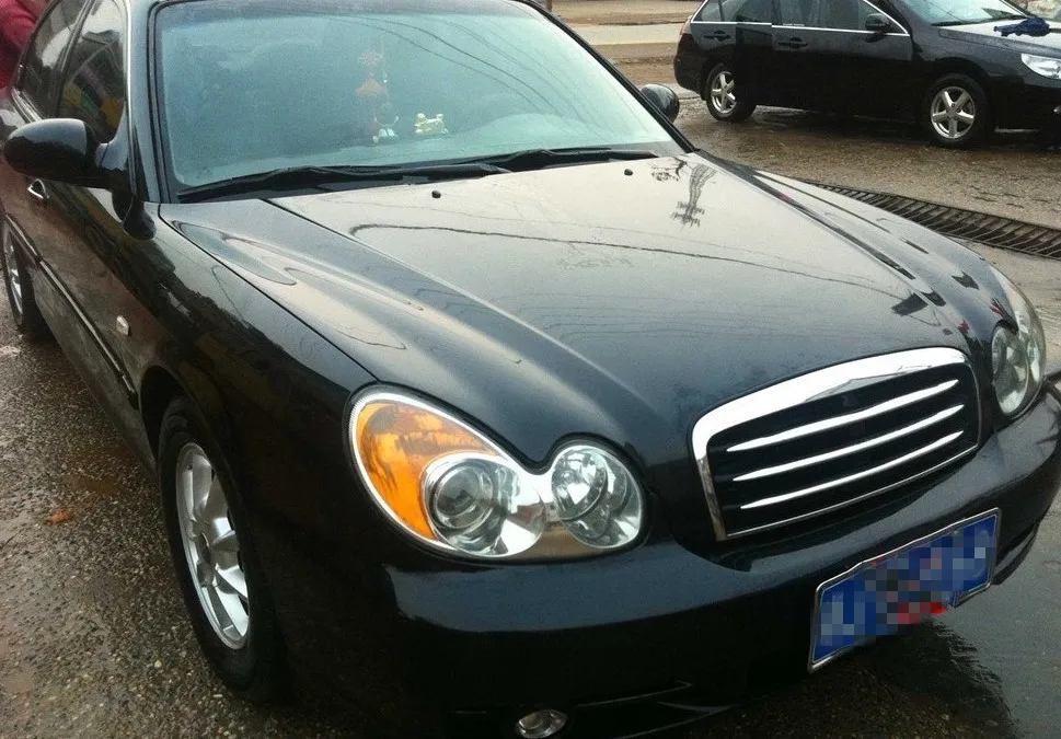 Для передних фар Hyundai Sonata 03 /04 /05/06/07 прозрачные затемненные лампы кожух маски фары