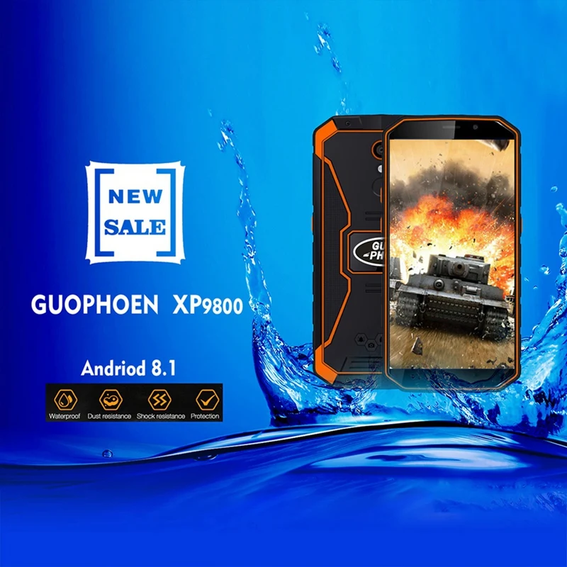 Смартфон Guophone Xp9800, 5,5 дюймов, 6500 мА/ч, водонепроницаемый, Ip68, Mtk6739, четыре ядра, 2 Гб Ram, 16 ГБ Rom, Android 8,1, 4G Lte, мобильный телефон