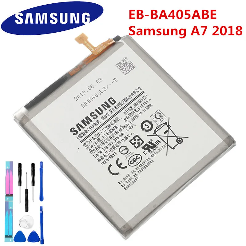 Оригинальная планшетофон SAMSUNG 3100 мАч аккумулятор для Galaxy A40 2019 EB BA405ABE/DS A405FN/DS BA405ABU +