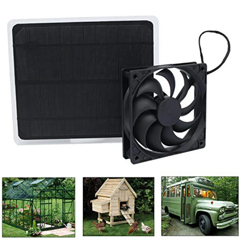 10W Solar Panel Powered Fan Mini Ventilator for Dog Chicken House Greenhouse RV Roof | Автомобили и мотоциклы
