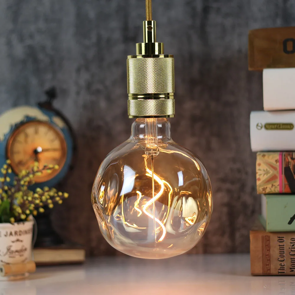 

Led Bulbs Vintage Light Bulb G125 Stone Big Globe Bulb 4W Dimmable 220V 110V Led Filament Decorative Edison Bulb