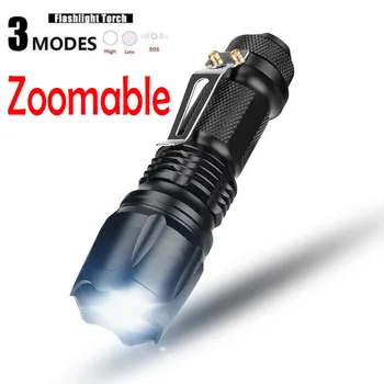 

Q5 3 Mode Zoomable LED Flashlight MINI Torch AA/14500 For Camping Hiking