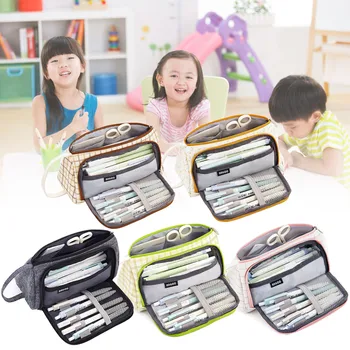 

Fashion Cotton Linen Large Capacity Pencil Pen Holder Case Bag Organizer for Kids Students Home School Stationery Supplies
