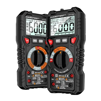 

HABOTEST HT118A/C/D Digital multimeter Auto range NCV Ture RMS AC/DC 6000 counts Two-color screen Voltage Indicator light tester