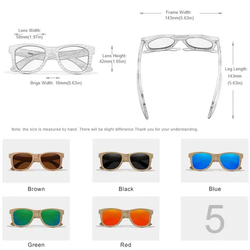 KINGSEVEN Fashion Men Handmade Natural Wooden Sunglasses Polarized Sunglasses Anti-UV400 Wood Oculos de sol feminino Eyewear - Image 5
