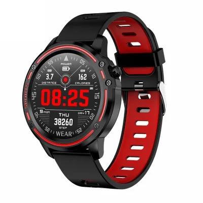 L8 мужские Смарт часы IP68 Водонепроницаемый Полный Круглый дисплей сенсорный SmartWatch ЭКГ PPG кровяное давление сердечный ритм Спорт Ftness одежда - Цвет: Красный