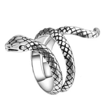

Stainless Steel Steampunk Snake Rings For Men And Women Jewelry Animal Boho Ringen Vintage Finger-ring Roast Paint Viper