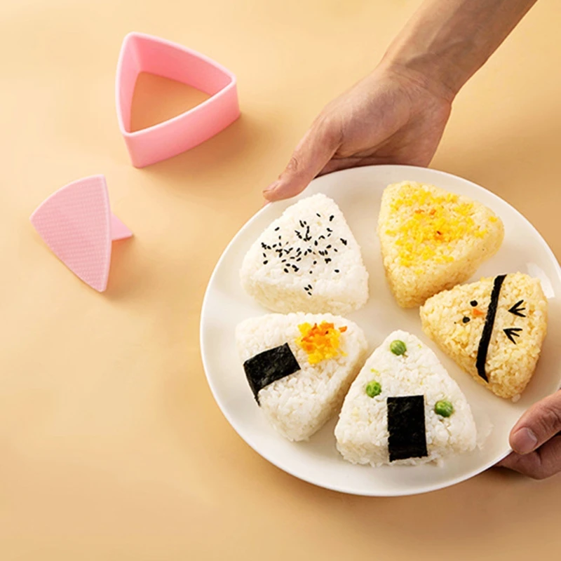 Molde para Sushi de 5 piezas, molde con forma de bola de arroz para molde  Onigiri, prensa triangular, cocina Bento Sushi Onigiri, molde para hacer  Onigiri- esquí