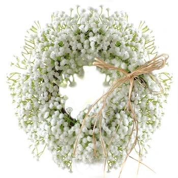 

Floral Artificial Babysbreath Wreath Door Hanging Wall Window Decor Wreath Party Home Holiday Festival Wedding Decor 2020 New