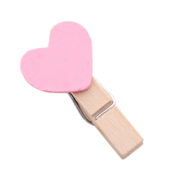 

10Pcs/set Cute Pink Photo Paper Clips Wooden Clothespin DIY Home Wedding Decoration School Stationery Office Supplies
