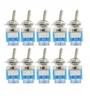 10PC Miniature Toggle Switch Double Pole Double Throw DPDT (MTS202) ON-ON 120VAC 6A 1/4 Inch Mounting MTS-202 ► Photo 1/4