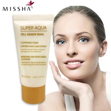 Missha Super Aqua Cell обновление Улитка очищающая пена 20 мл для чистки лица путешествия очищающее средство для лица увлажняющее масло контроль ремонт