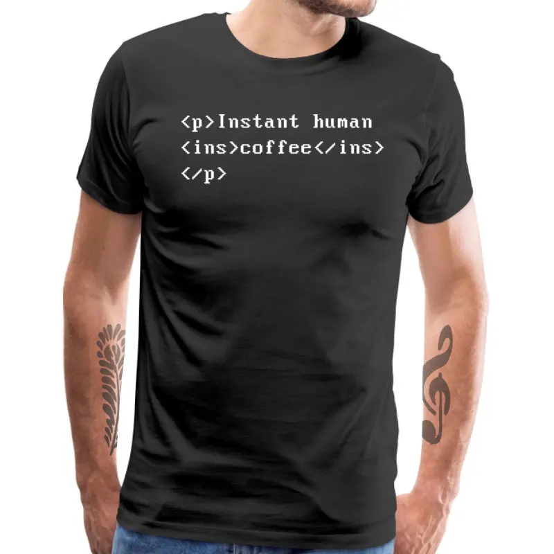  Men T-shirts Coffee_Code_8461 Funny Tops & Tees Cotton Fabric O Neck Short Sleeve Normal Tees VALENTINE DAY Top Quality Coffee_Code_8461 black