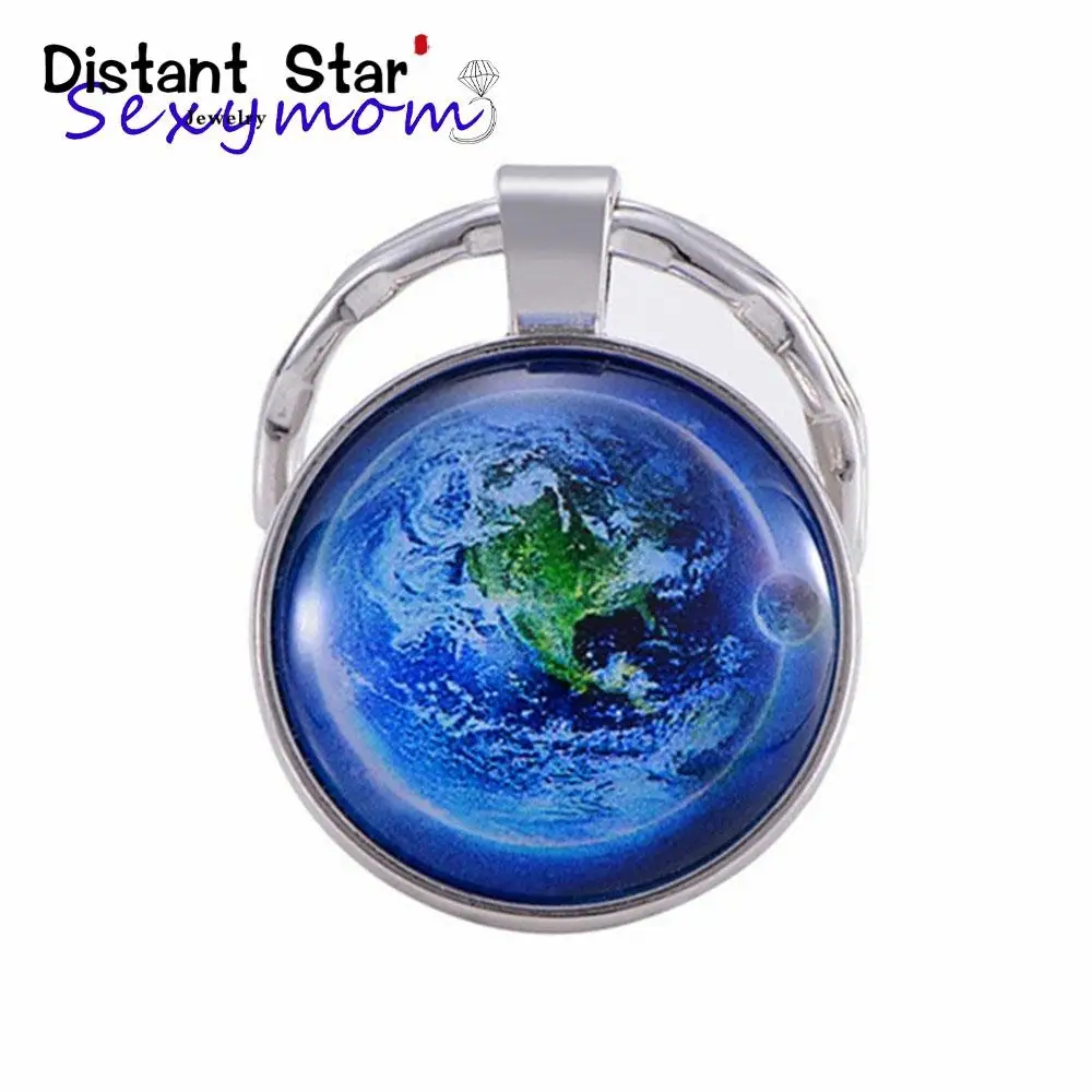 Брелок для ключей с изображением Вселенной планеты земли Марса Сатурна Юпитера