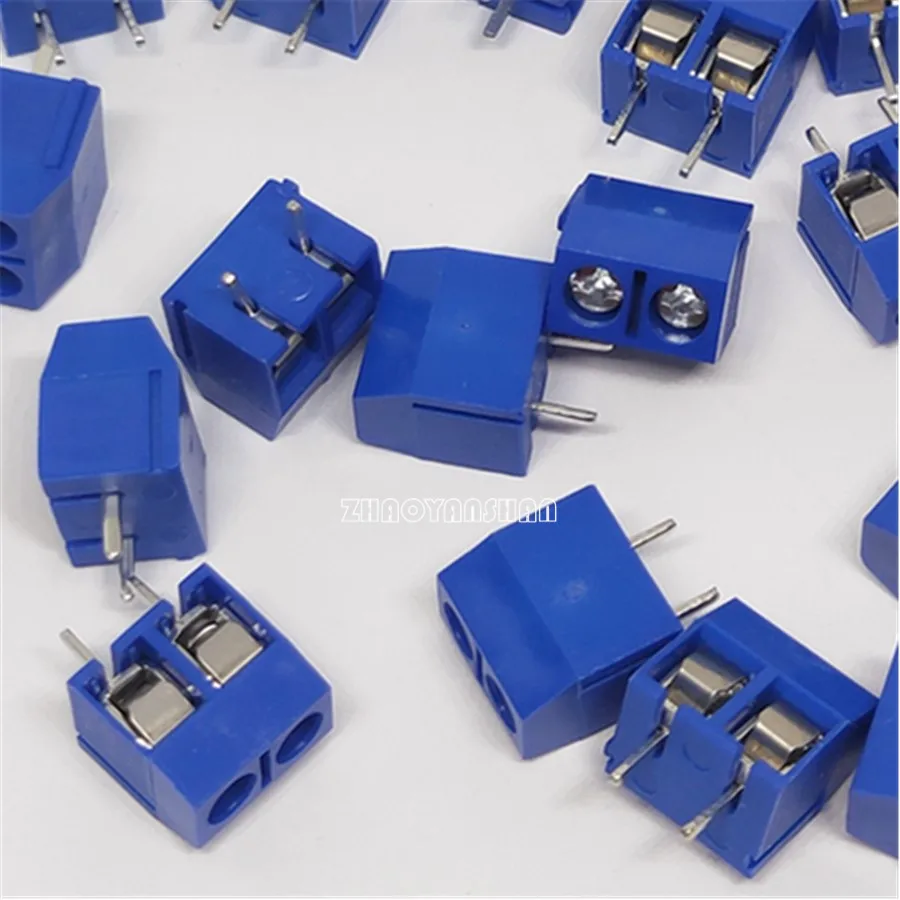 

1000pcs X KF-301 BLUE KF301-2P 5.0MM PCB terminal block 12A 300V Can be stitching Free Shipping