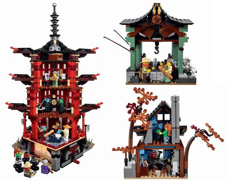 

2028 PCS Kings Blocks 89009 Temple of Airjitzu Compatible 70751 technic Children toys bricks Christmas Gift 4px To DE