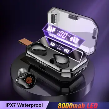 

X12 TWS Bluetooth 5.0 Headphone Wireless Stereo Earphone 8000mAh IP67 proof Sport Earbuds With LED Display Wireless BT Headset