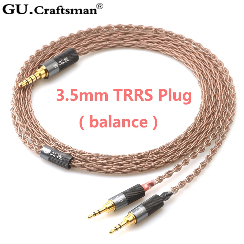 GUcraftsman 6N OCC медной проволоки HE1000 HE560 HE1000 v2 Edition X V2 HE400s 3,5 мм/4,4/2,5 мм Баланс кабель наушников обновления